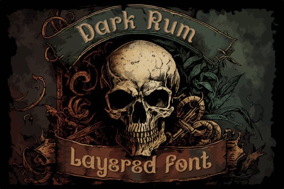Dark Rum: A Vintage Horror Font with a Distressed Soul